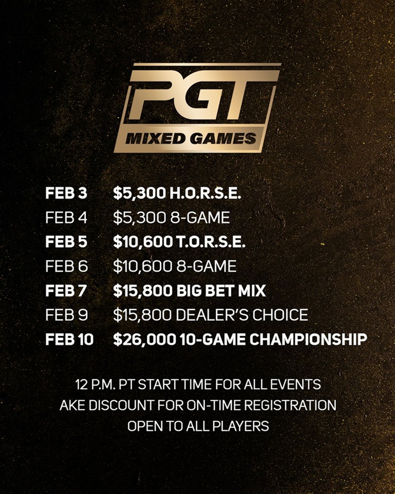 PGT Mixed Games – 3 al 11 de febrero pokergo