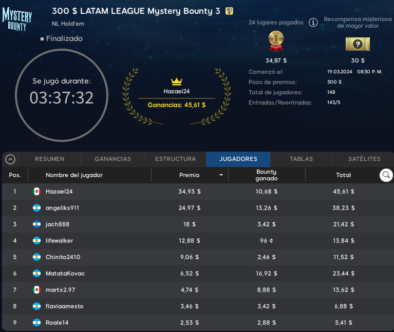 1 al 9 de la 19M 3ra fecha latam league