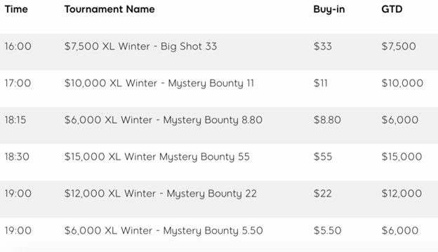 3 - XL Winter Series Add Ons