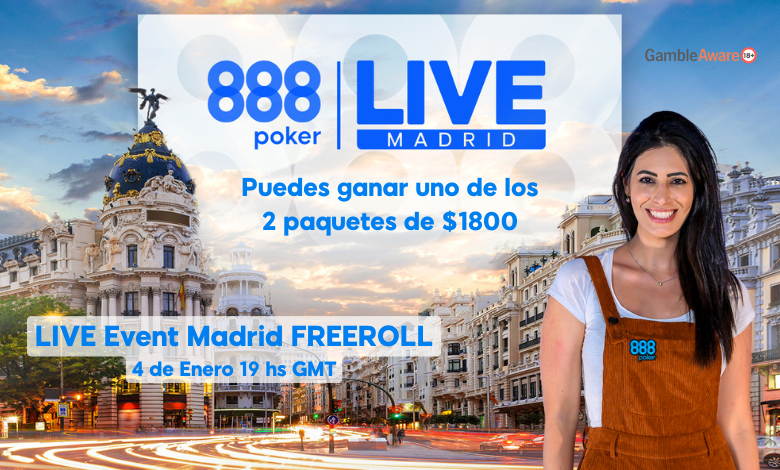888poker Madrid Live Event FREEROLL y ganá vacaciones poker