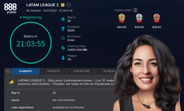 2da fecha de Latam League de JULIO en 888poker 888poker kara scott freeroll latam