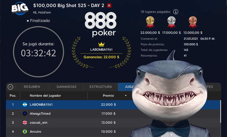 «LABOMBA1961» le hizo honor a su nick en 888poker 888poker sunday LABOMBA1961 argentina