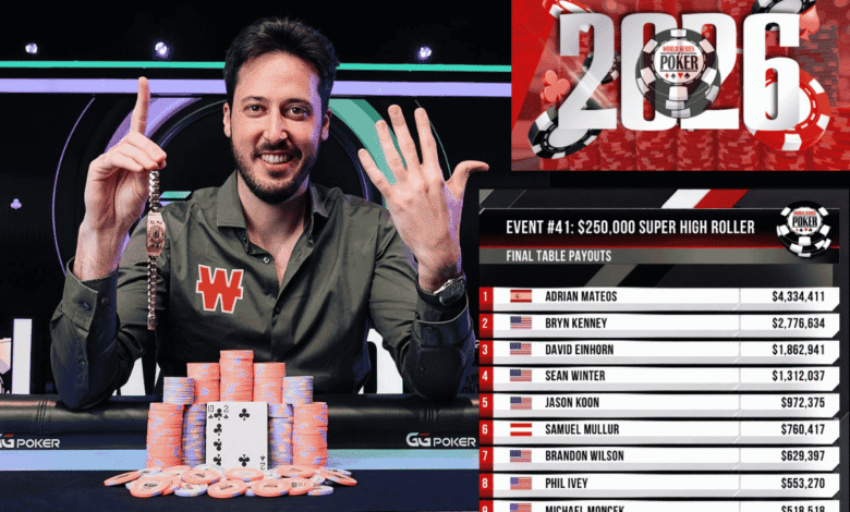 Adrian Mateos sexto brazalete de oro WSOP