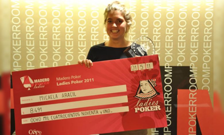 Micaela Aracil ganadora del Madero Poker Ladies