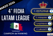 ESTU1968 campeón 4ta fecha coolcassc del ranking