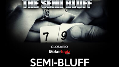 Dedos sosteniendo cartas de 7 y de 9 con la leyenda "The semi bluff"