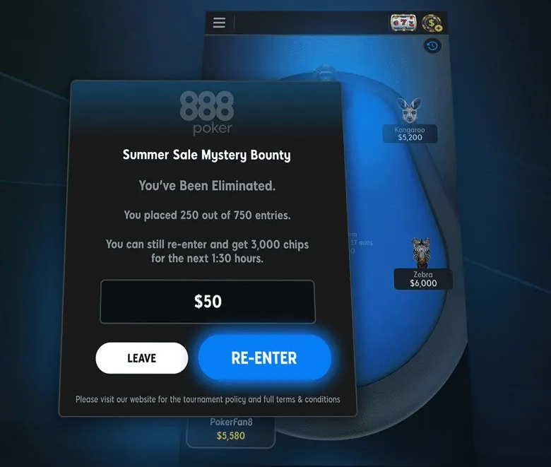 How to Use the Re-Entry en 888poker