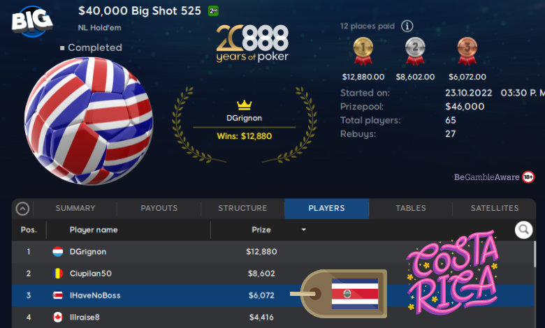 IHaveNoBoss costa rica 888poker Big Shot