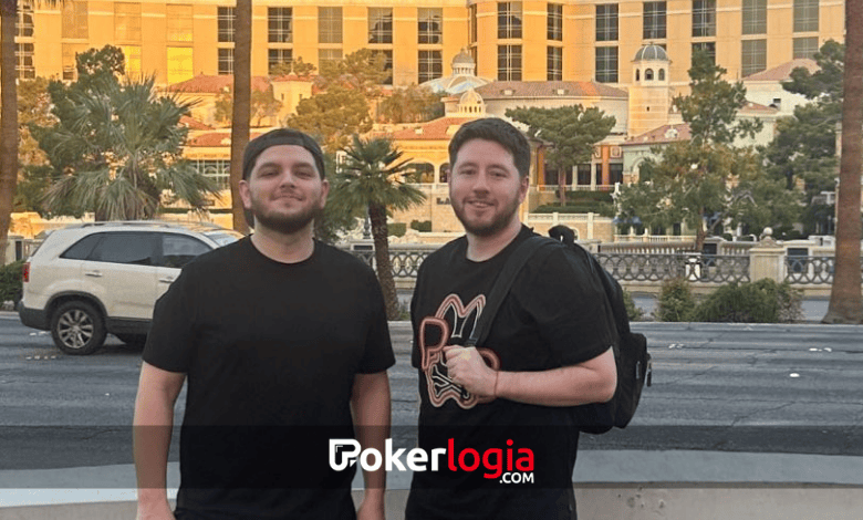 Las Vegas 2025 Gonzalo Araujo y Francisco frente al Casino Bellagio