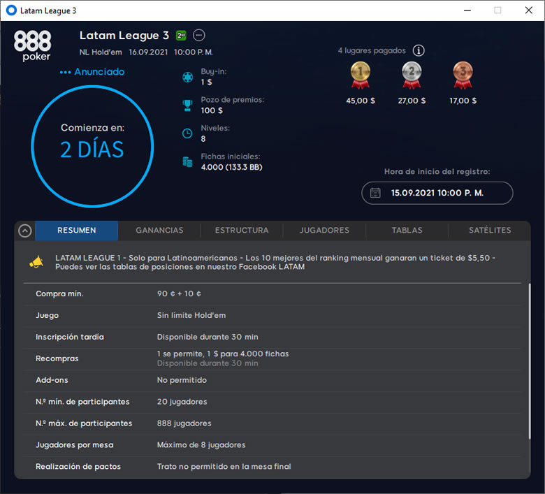 Latam league fecha 15S