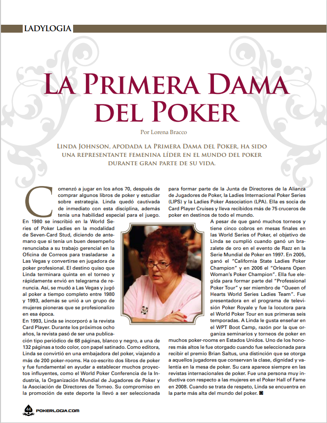 Linda Johnson La Primera Dama del Poker 2010