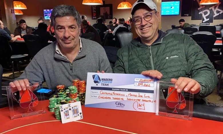 Los amigos Castaing y Manso se llevaron la Madero Poker Team