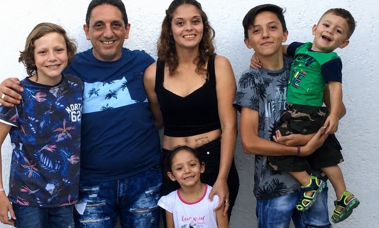 Marcelo Dalto junto a su familia