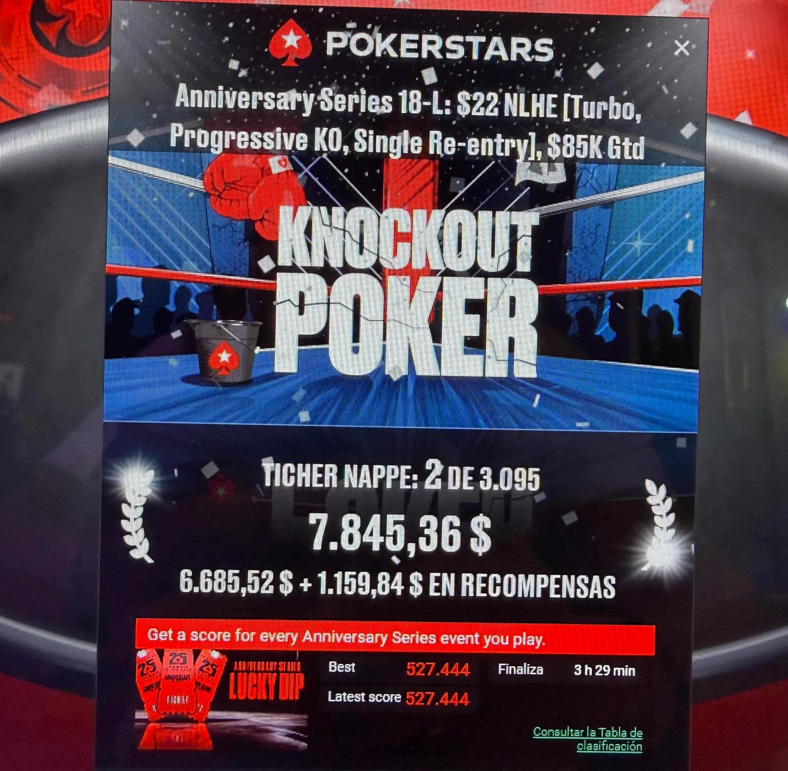 Nappe 2do puesto PokerStars KO