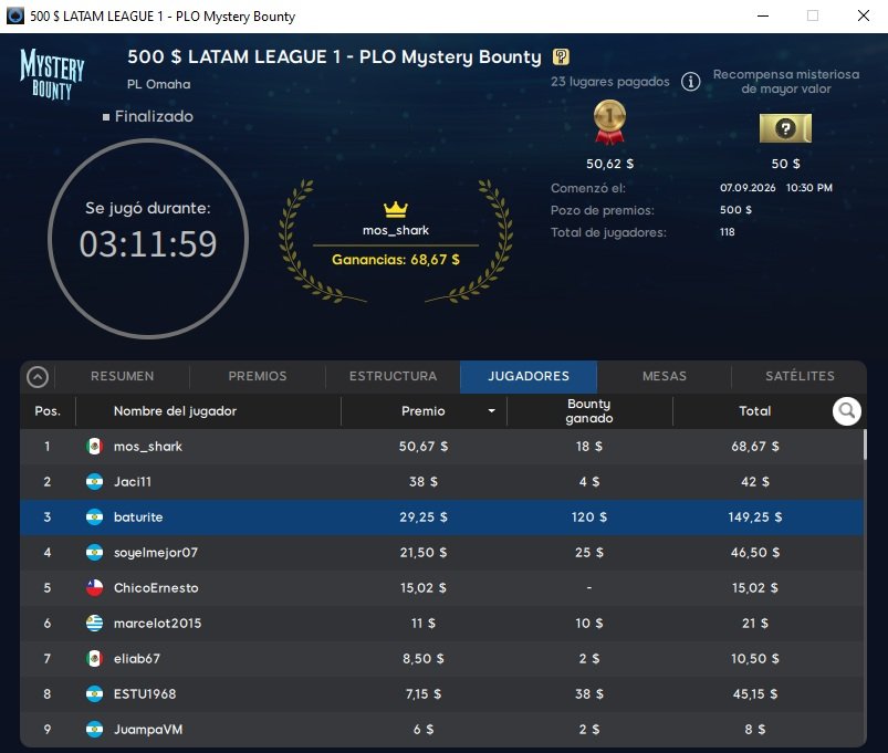 Omaha 888poker Latam League Septiembre 1