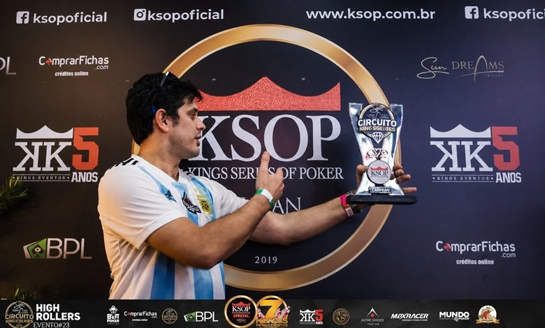 Podio de Martín Miralles en el High Roller de KSOP Camboriú
