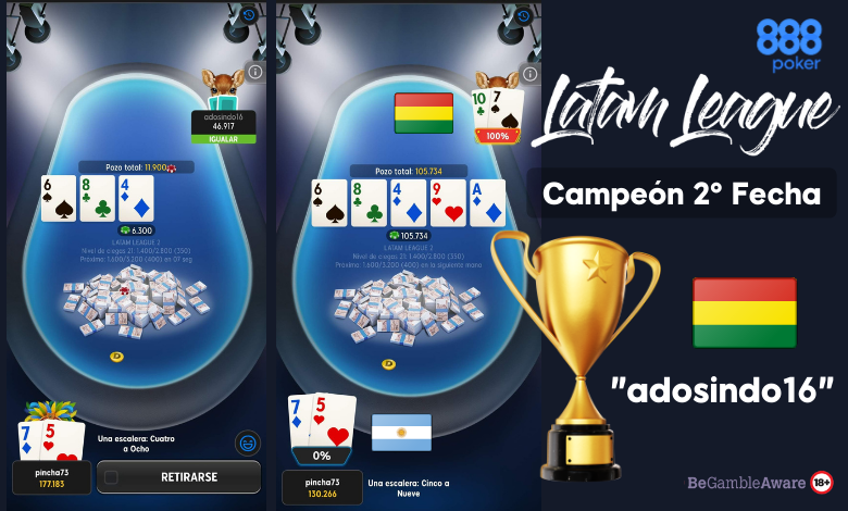 Bolivia de la mano de «adosindo16» ganó la 2da adosindo16 bolivia latam league 888poker
