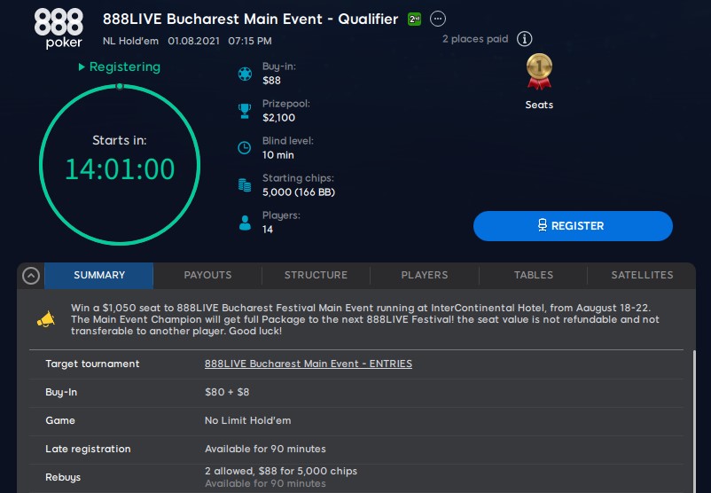 888poker Bucarest