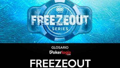 Se muestra un título que reza "888poker freezeout series"