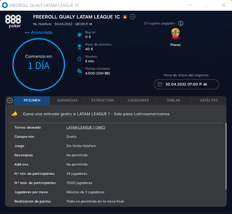 liga latam gratis poquer freeroll