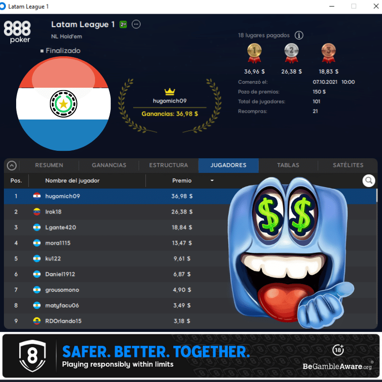 paraguay poker liga latam 888poker