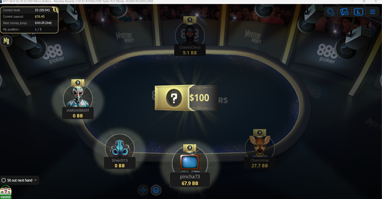 pincha73 sobre Mystery Bounty 888poker