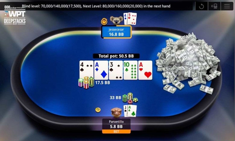 ultima mano wptds AJ 888poker